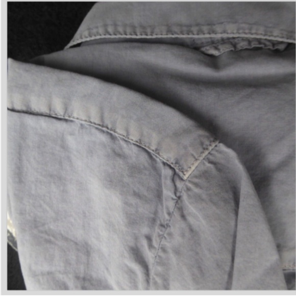 James Perse Men's Button Down Shirt Ice Blue Pigment Cotton Size 0 (XS) New - Picture 9 of 9